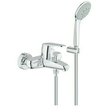 Baterie vanová nástěnná Grohe Eurodisc 150 mm chrom s přepínačem a sprchovým setem 33395002