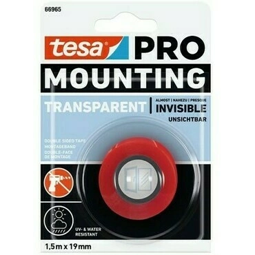 Páska oboustranná Tesa PRO Mounting 19 mm/1,5 m transparentní