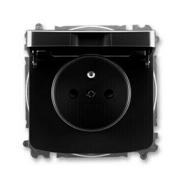 Zásuvka 230 V jednonásobná ABB Tango s víčkem černá