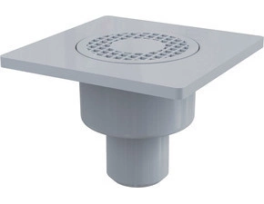Vpust podlahová Alca APV4 150×150 mm DN 50 přímá plast mřížka