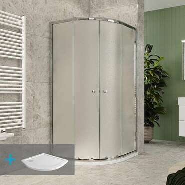 Kout sprchový s vaničkou Mereo Kora Lite 900×900 mm chrom/Grape R550