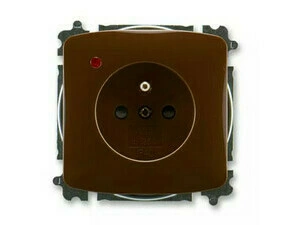 Zásuvka 230 V jednonásobná ABB Tango IP 40 s optickou signalizací hnědá