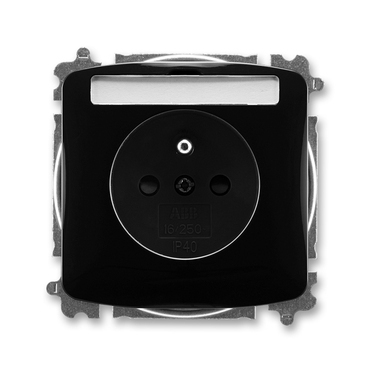 Zásuvka 230 V jednonásobná ABB Tango s popisovým polem černá