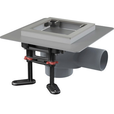 Vpust podlahová Alca APV130 130×130 mm DN 50 boční SMART, bez mřížky