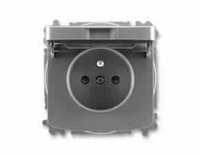 Zásuvka 230 V jednonásobná ABB Tango s víčkem kouřová šedá