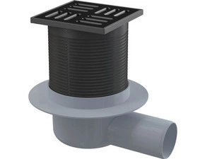 Vpust podlahová Alca APV31BLACK 105×105 mm DN 50 boční černá matná
