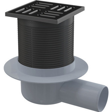 Vpust podlahová Alca APV31BLACK 105×105 mm DN 50 boční černá matná