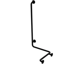 Madlo do sprchy Bemeta Help se svislou opěrou levé s krytkou černé