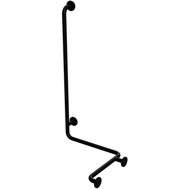 Madlo do sprchy Bemeta Help se svislou opěrou levé s krytkou černé