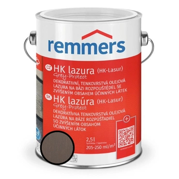Lazura tenkovrstvá REMMERS HK lazura Grey Protect toskánská šedá 2,5 l
