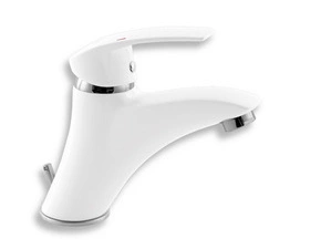 Baterie umyvadlová stojánková bez výpusti bílá