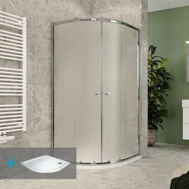 Kout sprchový s vaničkou Mereo Kora Lite 900×900 mm chrom/Grape R550