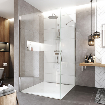 Dveře sprchové + boční stěna Mereo Novea CK13933Z 1 000×1 000 mm chrom/čiré sklo