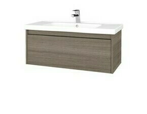 Skříňka umyvadlová Dřevojas BONO SZZ 100 Cafe/Cafe vč. umyvadla Harmonia