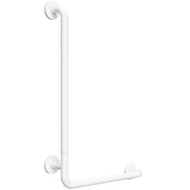Držadlo nástěnné opěrné Bemeta Help 890 mm levé s krytkou, skládané bílé