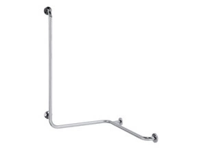 Madlo do sprchy Bemeta Help se svislou opěrou levé s krytkou nerez matný