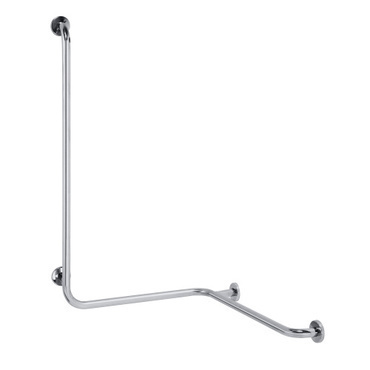 Madlo do sprchy Bemeta Help se svislou opěrou levé s krytkou nerez matný