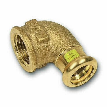 Koleno 90° lisovací Sanha Cu Press Gas 11090G 28×1" vnitřní závit