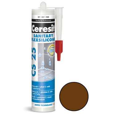 Tmel silikonový sanitární Ceresit CS 25 chocolate 280 ml