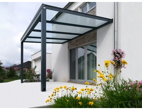 Sestava pro montáž hliníkové pergoly antracit 7016 PC plný čirá 3×2,5 m