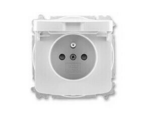 Zásuvka 230 V jednonásobná ABB Tango s víčkem šedá