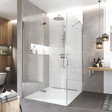 Dveře sprchové + boční stěna Mereo Novea CK13833ZL 1 000×1 000 mm levé chrom/čiré sklo