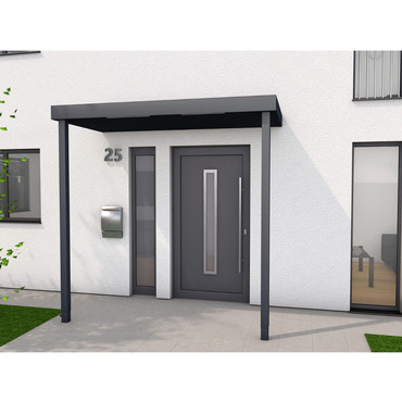 Stříška vchodová se sloupky Guttavordach BS PLUS-L XL LED strip antracit 2 500×1 250 mm