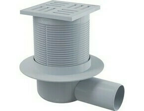 Vpust podlahová Alca APV5111 105×105 mm DN 50 boční plast mřížka
