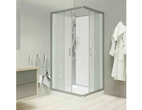 Box sprchový Mereo CK34122KBW 900×900 mm, bez stříšky satin/Point