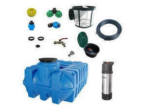 Sestava nádrže na dešťovou vodu Aquanix Iris 8000 l Standard pro zálivku zahrady