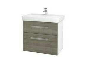 Skříňka umyvadlová Dřevojas Q MAX SZZ2 70 bílá lesk/Cafe vč. umyvadla Q