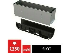 Žlab venkovní štěrbinový Alca AVZ101S-R322R s asymetrickým revizním nástavcem 160 mm, nerez