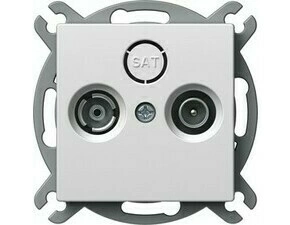 Zásuvka anténní průchozí TEM Logiq TV/R bílá