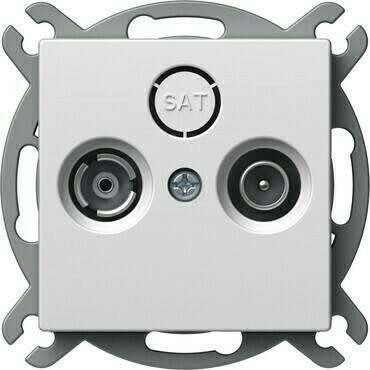 Zásuvka anténní průchozí TEM Logiq TV/R bílá