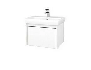 Skříňka umyvadlová Dřevojas BONO SZZ 60 bílá lesk/bílá mat vč. umyvadla Q