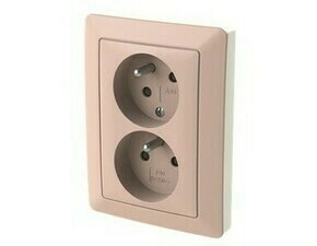 Zásuvka 230 V dvojnásobná ABB Zoni pudrová, bílá