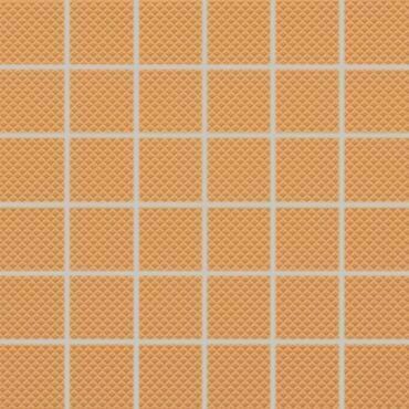 Mozaika Rako Color Two 5×5 cm (set 30×30 cm) světle oranžová matná GRS05650