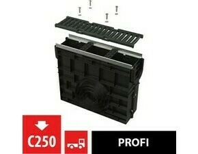 Vpust venkovní žlabová Alca AVZ103R-R202 s kovovým rámem, rošt litinový C250