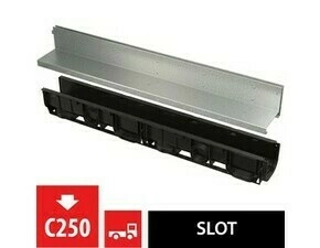 Žlab venkovní štěrbinový Alca AZV101-R121 s asymetrickým nástavcem 100 mm, pozink