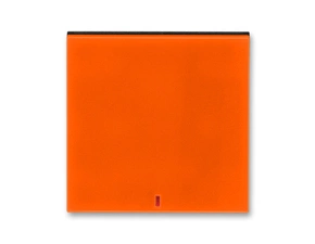 Kryt spínač jednoduchý s červeným průzorem ABB Levit oranžová, kouřová černá