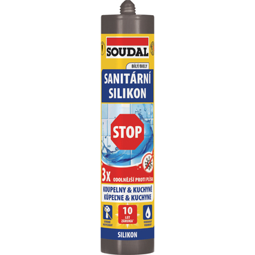 Silikon sanitární Soudal STOP bílý 280 ml