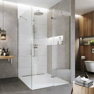 Dveře sprchové + boční stěna Mereo Novea CK10316ZP 1 000×1 000 mm pravé chrom/čiré sklo
