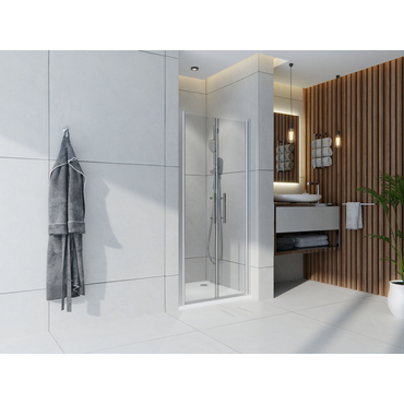 Dveře sprchové Wecco 800 mm leštěný hliník/čiré sklo
