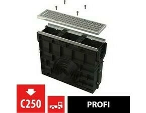 Vpust venkovní žlabová Alca AVZ103R-R104S s kovovým rámem, rošt pozinkovaný C250