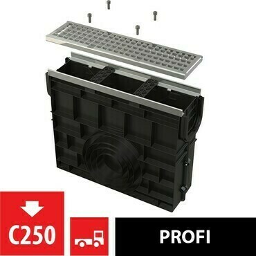 Vpust venkovní žlabová Alca AVZ103R-R104S s kovovým rámem, rošt pozinkovaný C250