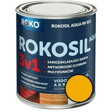 Barva samozákladující Rokosil Aqua 3v1 RK 612 6200 žlutá světlá, 0,6 l