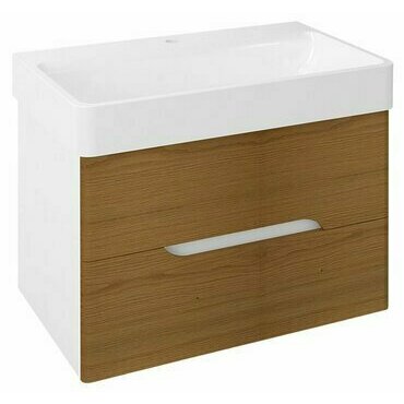 Skříňka umyvadlová 770×570×490 mm bílá mat/dub natural MD082