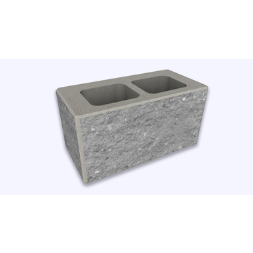Tvárnice plotová štípaná CS Blok 20 sloupková šedá 200×400×200 mm