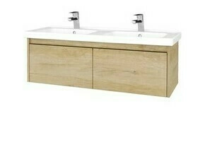 Skříňka umyvadlová Dřevojas BONO SZZ2 125 Nebraska/Nebraska vč. dvojumyvadla Harmonia