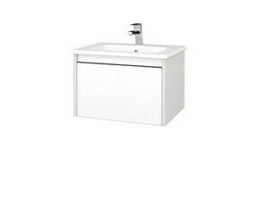 Skříňka umyvadlová Dřevojas BONO SZZ 60 bílá mat/bílá mat vč. umyvadla Euphoria